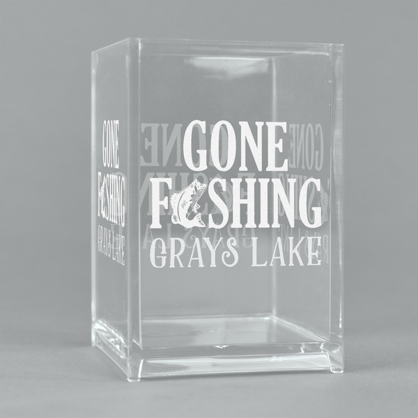 Custom Gone Fishing Acrylic Pen Holder (Personalized)