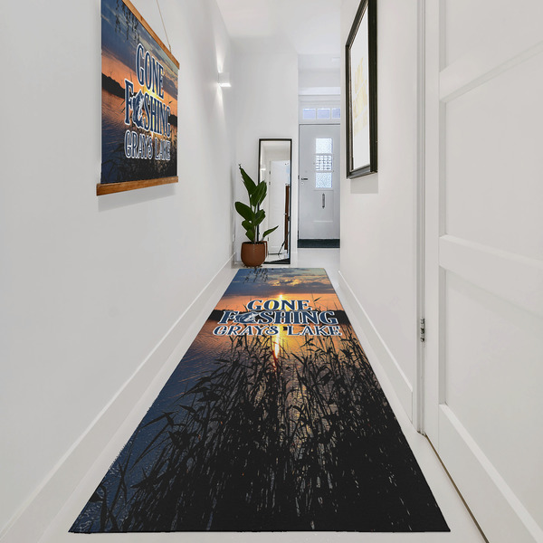 Gone Fishing Area Rug Sizes - In Context (vertical)