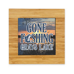 Gone Fishing Bamboo Trivet with Ceramic Tile Insert (Personalized)
