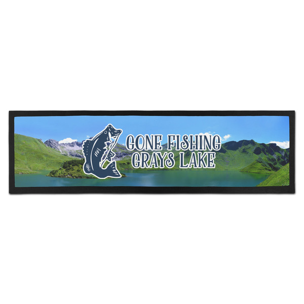 Custom Gone Fishing Bar Mat - Large (Personalized)