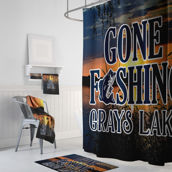 Gone Fishing Bath Towel Sets - 3-piece - In Context