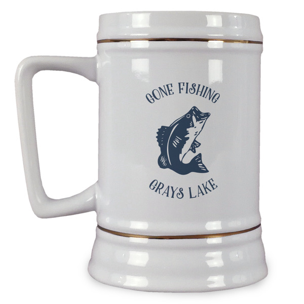 Custom Gone Fishing Beer Stein (Personalized)