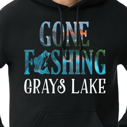 Gone Fishing Hoodie - Black - Small (Personalized)