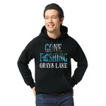 Gone Fishing Hoodie - Black - Small (Personalized)