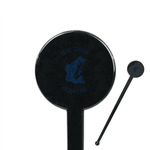 Gone Fishing 7" Round Plastic Stir Sticks - Black - Double Sided (Personalized)