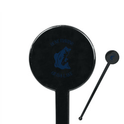 Gone Fishing 7" Round Plastic Stir Sticks - Black - Single Sided (Personalized)