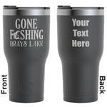 Gone Fishing RTIC Tumbler - Black - Engraved Front & Back (Personalized)