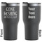 Gone Fishing Black RTIC Tumbler - Front and Back