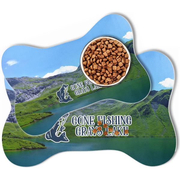 Gone Fishing Bone Shaped Dog Mats - MAIN