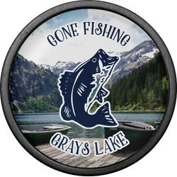Gone Fishing Cabinet Knob (Black) (Personalized)