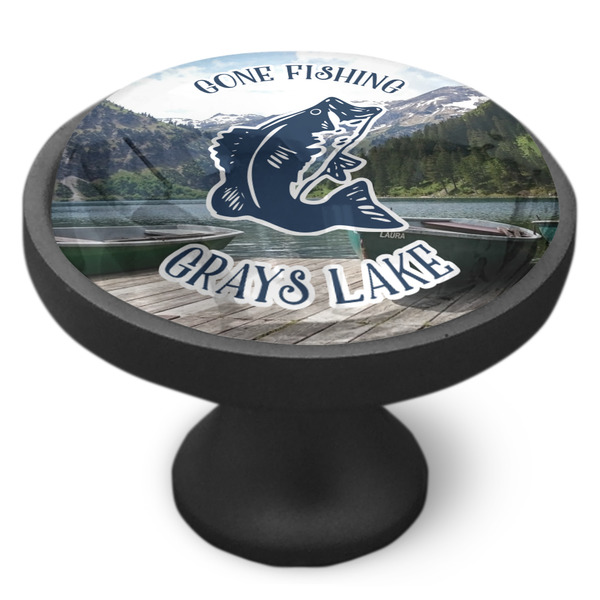 Gone Fishing Cabinet Knob - Black - Side