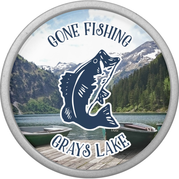 Gone Fishing Cabinet Knob - Nickel - Front