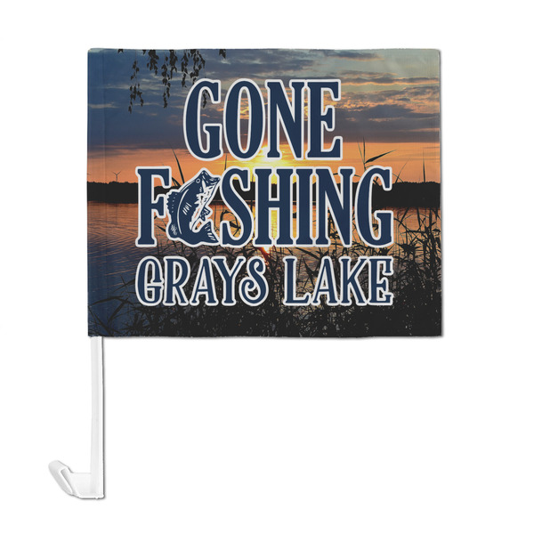 Gone Fishing Car Flag - Large - FRONT