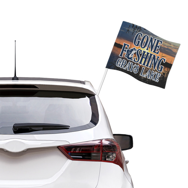 Gone Fishing Car Flag - Large - LIFESTYLE