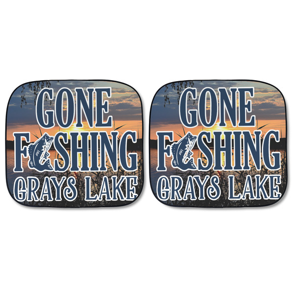 Gone Fishing Car Sun Shades - FRONT