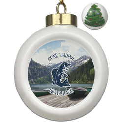 Gone Fishing Ceramic Ball Ornament - Christmas Tree (Personalized)