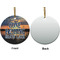 Gone Fishing Ceramic Flat Ornament - Circle Front & Back (APPROVAL)