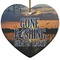 Gone Fishing Heart Ceramic Ornament (Personalized)