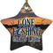 Gone Fishing Ceramic Flat Ornament - Star (Front)