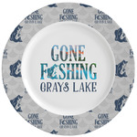 Gone Fishing Ceramic Dinner Plates (Set of 4) (Personalized)