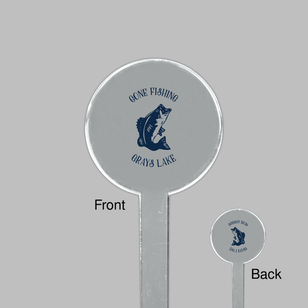 Gone Fishing Clear Plastic 7" Stir Stick - Round - Front & Back