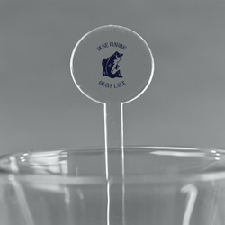 Gone Fishing 7" Round Plastic Stir Sticks - Clear (Personalized)