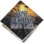 Gone Fishing Cloth Cocktail Napkin - Single w/ Photo