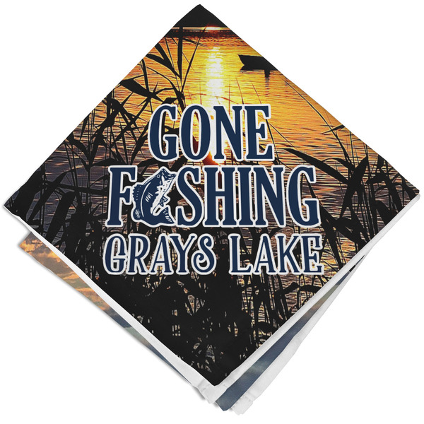 Gone Fishing Cloth Napkins - Personalized Lunch (Folded Four Corners)