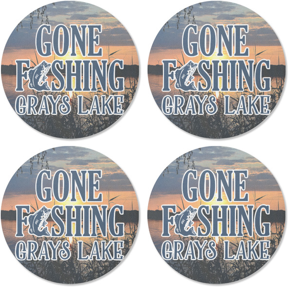 Gone Fishing Coaster Round Rubber Back - Apvl