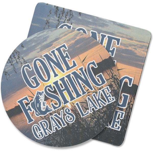 Custom Gone Fishing Rubber Backed Coaster (Personalized)