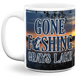 Gone Fishing 11 Oz Coffee Mug - White (Personalized)