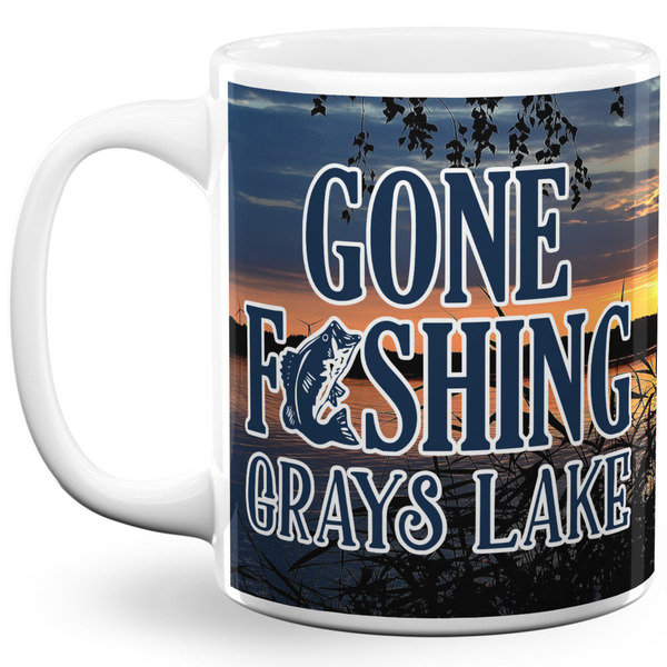 Custom Gone Fishing 11 Oz Coffee Mug - White (Personalized)