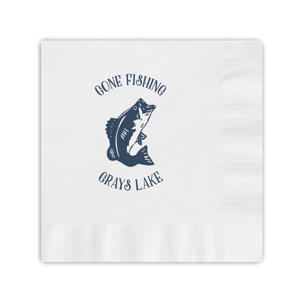 Custom Gone Fishing Coined Cocktail Napkins (Personalized)
