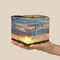 Gone Fishing Cube Favor Gift Box - On Hand - Scale View