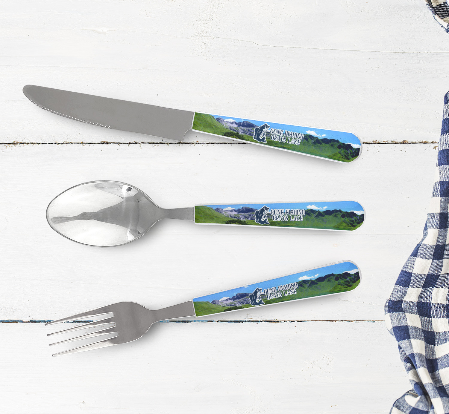 Gone Fishing Design Custom Cutlery Set