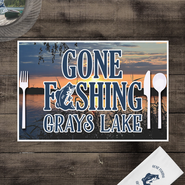 Gone Fishing Disposable Paper Placemat - In Context