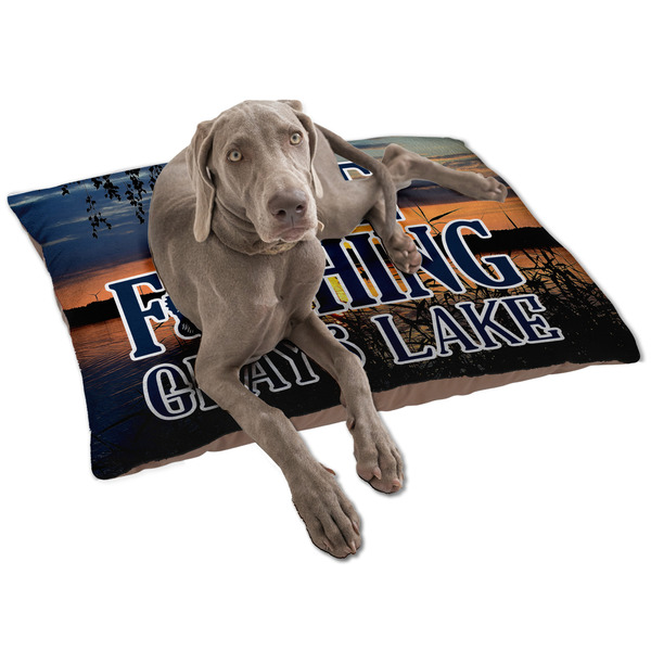 Custom Gone Fishing Dog Bed - Large w/ Name or Text