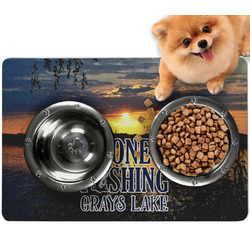 Gone Fishing Dog Food Mat - Small (Personalized)