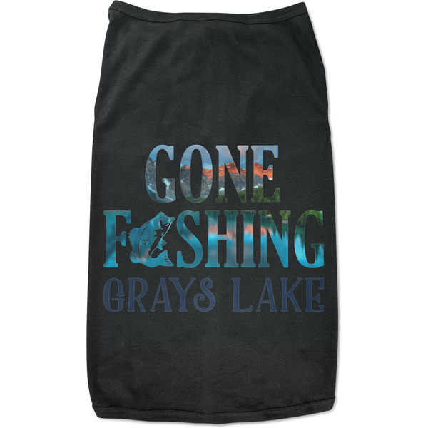 Custom Gone Fishing Black Pet Shirt - M (Personalized)