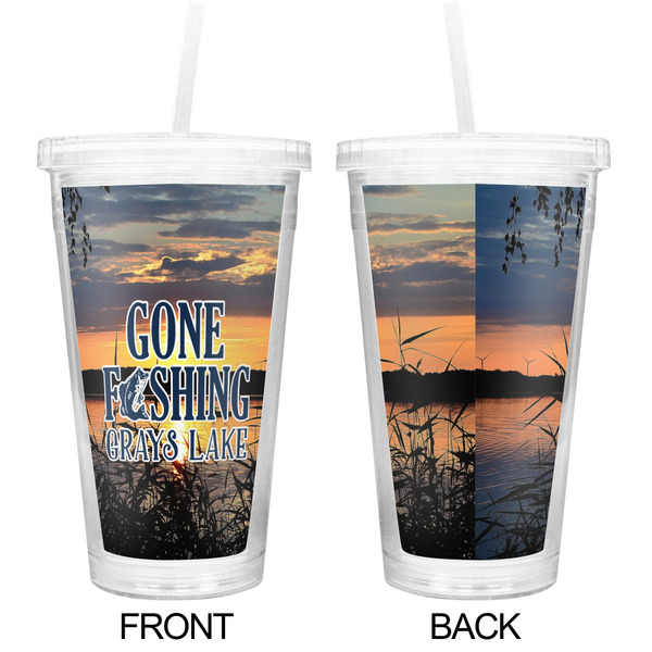 Gone Fishing Double Wall Tumbler with Straw - Approval