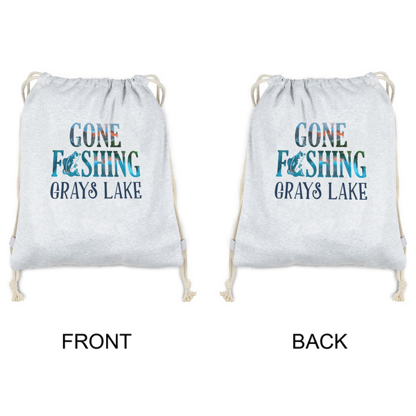 Gone Fishing Drawstring Backpacks - Sweatshirt Fleece - Double Sided - APPROVAL