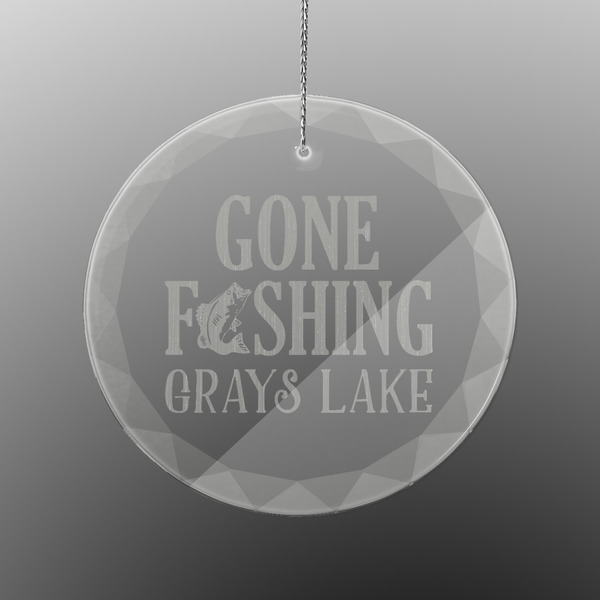 Gone Fishing Engraved Glass Ornament - Round (Front)