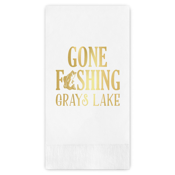Custom Gone Fishing Guest Napkins - Foil Stamped (Personalized)