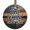 Gone Fishing Flat Glass Ornament - Round w/ Photo