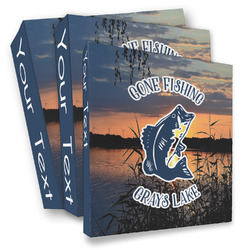 Gone Fishing 3 Ring Binder - Full Wrap (Personalized)