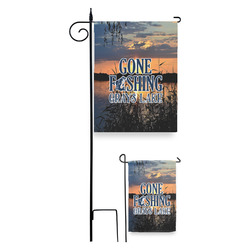 Gone Fishing Garden Flag (Personalized)