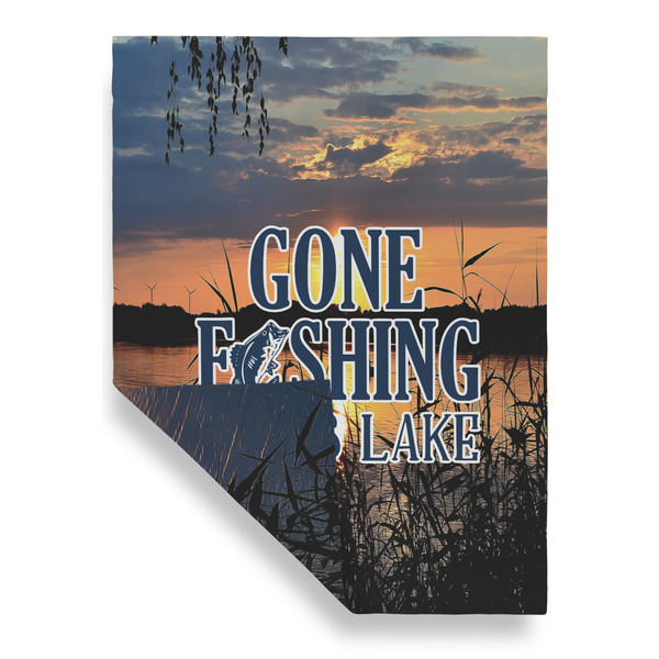 Gone Fishing Garden Flags - Large - Double Sided - FRONT FOLDED