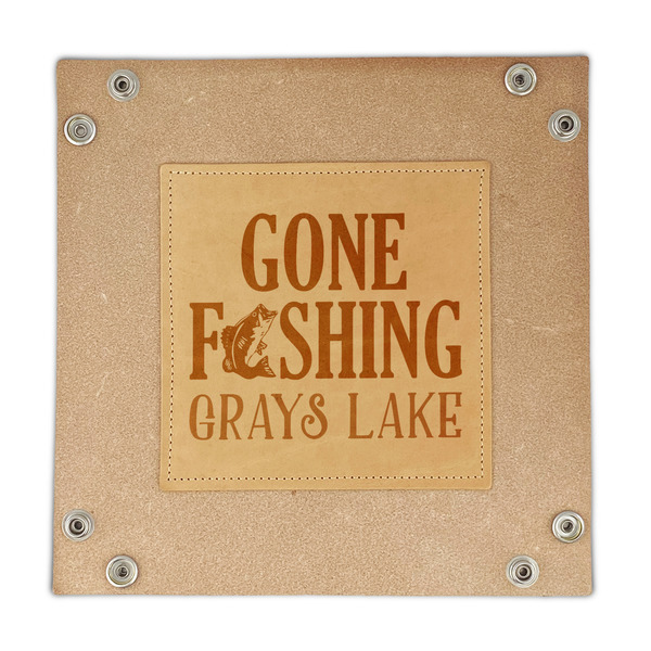 Gone Fishing Genuine Leather Valet Trays - FRONT (flat)