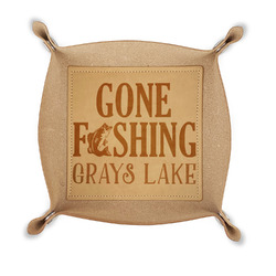 Gone Fishing Genuine Leather Valet Tray (Personalized)