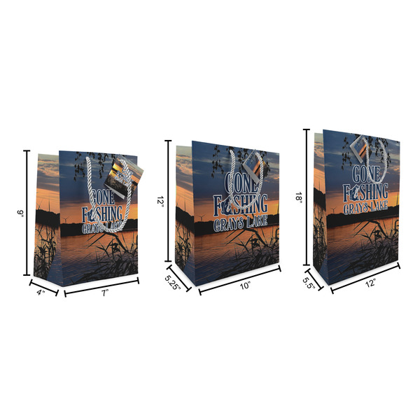 Gone Fishing Gift Bags - All Sizes - Dimensions